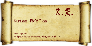 Kutas Réka névjegykártya